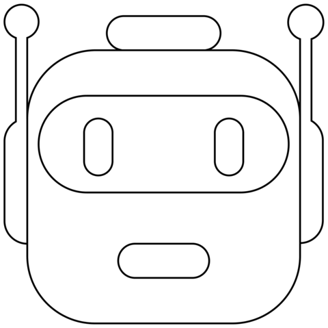 Robot Emoji Coloring Page